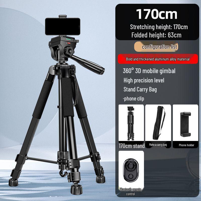 Professional DSLR Camera Phone Floor Stand & Tripod for Live Streaming and Photography
