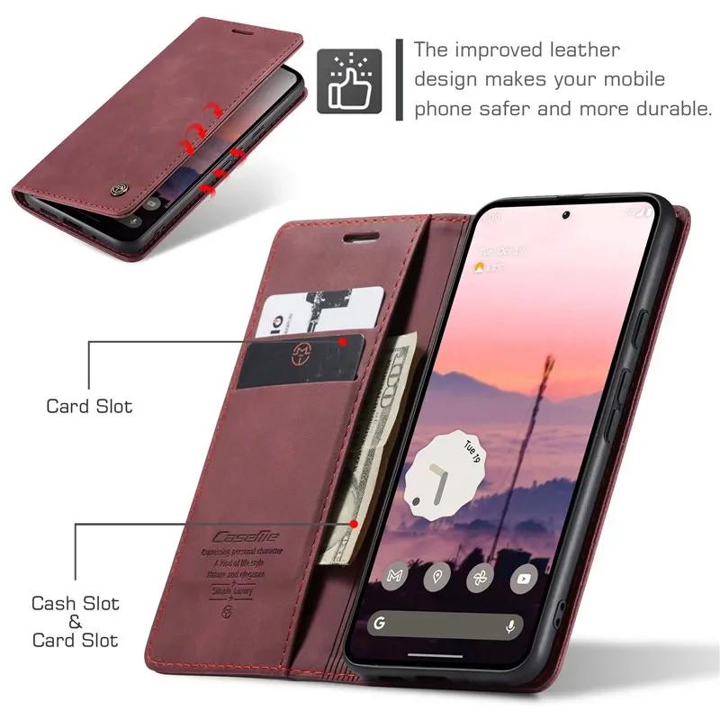 Роскошный кожаный чехол-бумажник для Google Pixel 10 9 Pro XL 7 10A 9A 8 Pro 8A 7A 6A Pixel9 Pixel10 с подставкой для телефона и отделениями для карт