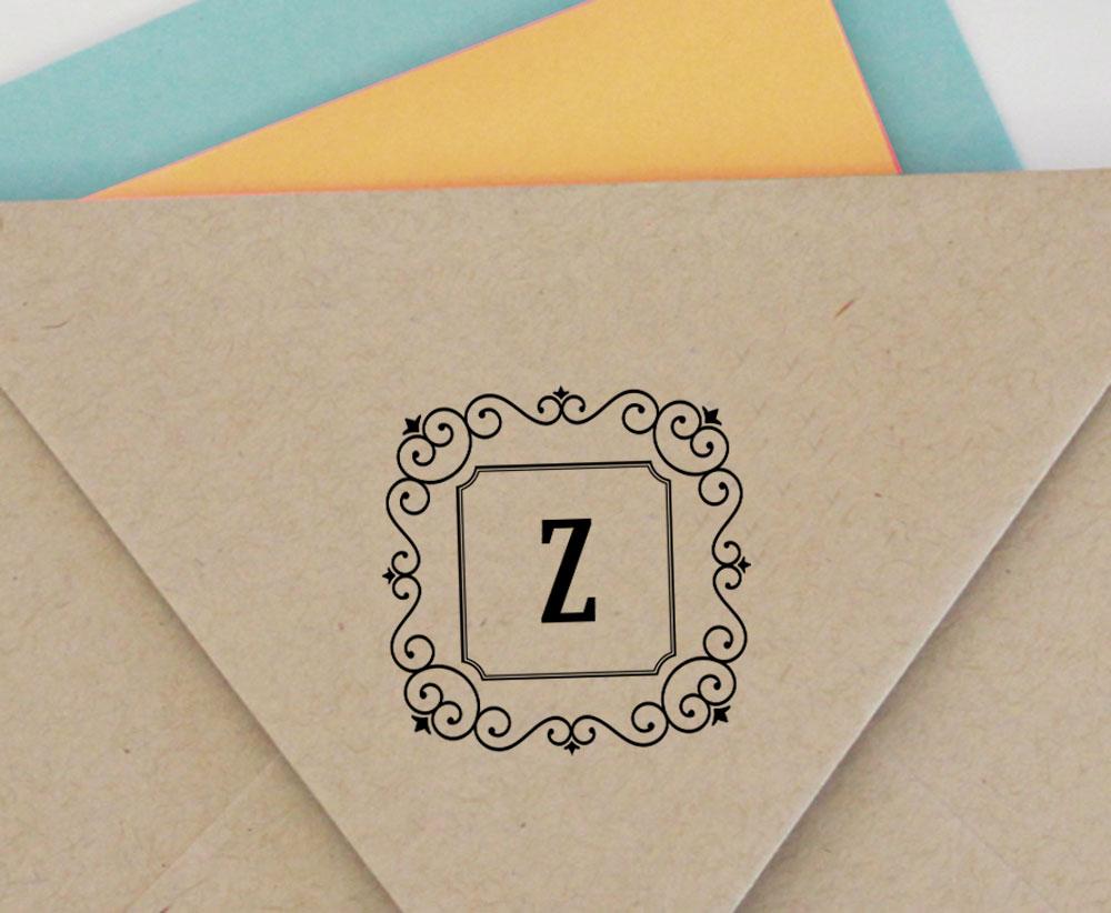 Printtoo Alphabet A Monogram Octagon Celtic Swirl Frame Self Inking Rubber Stamp Office