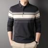 Осенняя новая повседневная модная футболка среднего возраста, темпераментная рубашка-поло с длинными рукавами, мужская рубашка с лацканами