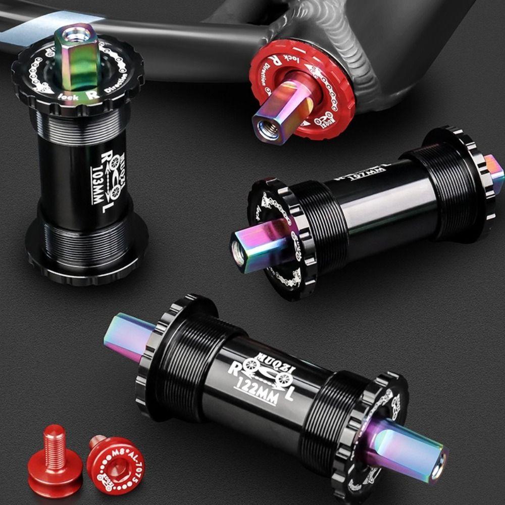 Square Titanium Alloy Bike Axle Crankset Part Sealed Bearing Bicycle Bottom Bracket Bike Crankset Shaft Bicycle BB Ceramic Axle