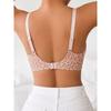 Women S Plus Size Seamless Deep V Leopard Print Thin Underwire Free Bra