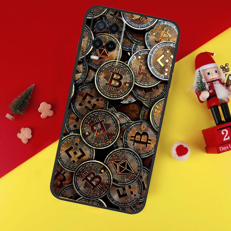 Чехол для Bitcoin BTC для Oppo A78 A98 A18 A38 A58 A5 A6 Pro A54 A74 A94 A17 A57 A80 A60 A40 A96 A76 A16 A15