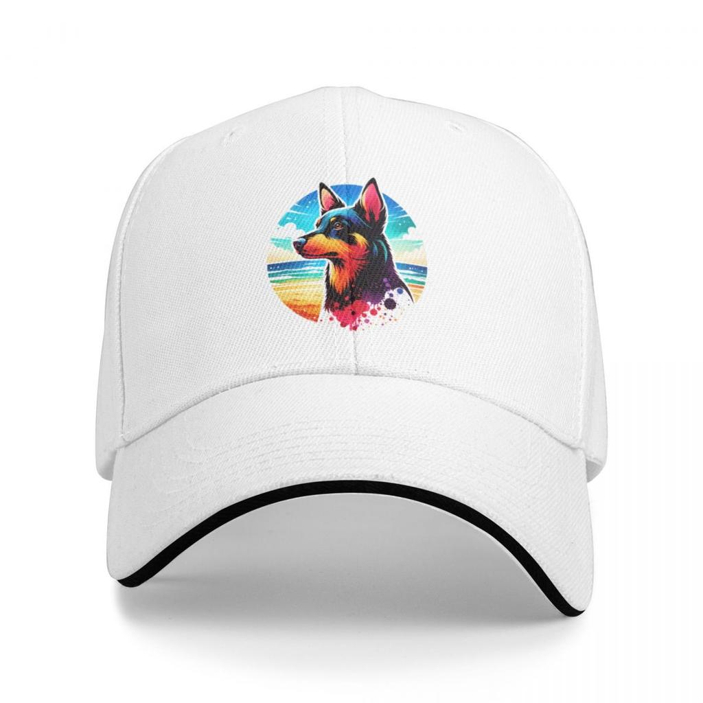 Australian Kelpie Beach Background Baseball Cap Golf Hat Man Luxury Womens Outlet 2025 Mens
