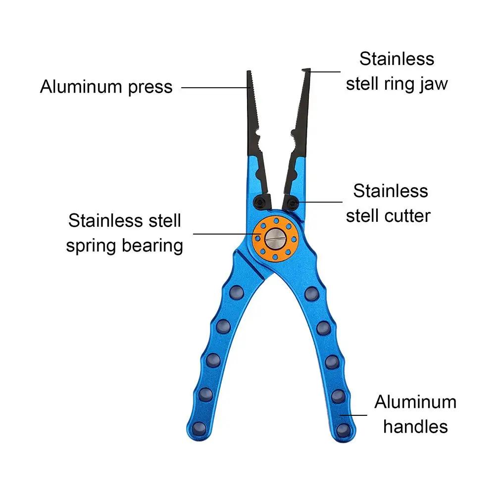 Рыболовные плоскогубцы, плоскогубцы для приманки из алюминиевого сплава, рыболовные инструменты, резак для лески, многофункциональные ножницы для узлов, средство для удаления крючков, рыболовное снаряжение