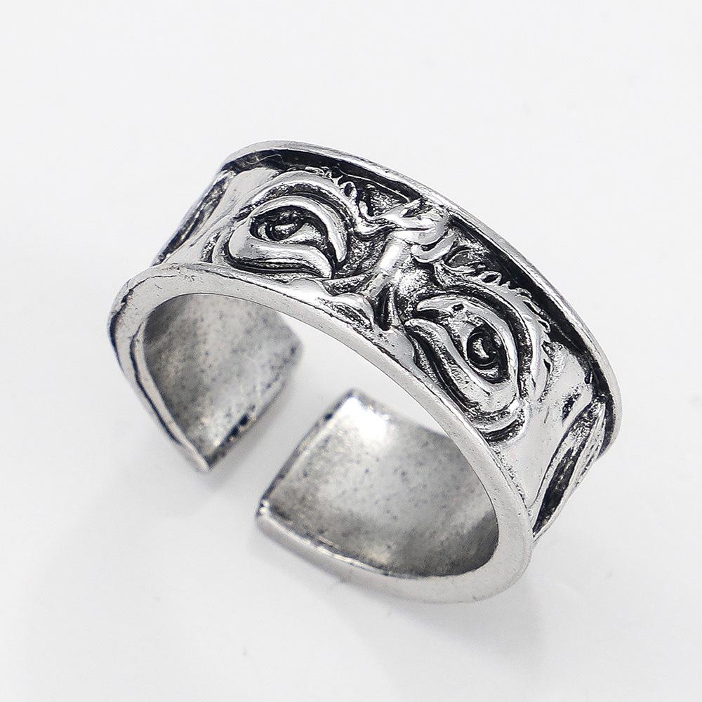 Simple Eyes Staring Ring Men's Ins Style Dark Wind Ring Opening Adjustable Ring