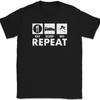 Eat Sleep Ski Repeat T-Shirt Funny Snow Vacation Hobby Gift Tee