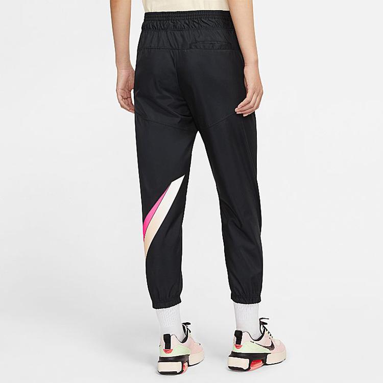 Nike Lina RN Прозрачные розовые повседневные трикотажные спортивные брюки с большим крючком, женские брюки черного цвета CZ8665-010
