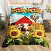 Пододеяльник «Молочная корова» Кабина Фермерский дом Полный Королевский Комплект постельного белья Декор Сад Ветряная мельница Фермерский чехол для одеяла Подсолнух Комплект для кровати