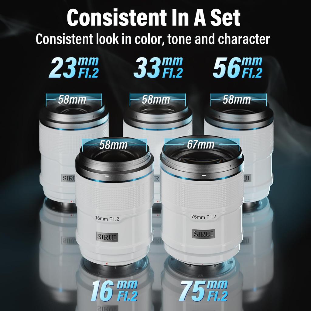 Sirui Снайперский 16мм автофокусный широкоугольный объектив для объектива, F1.2 APS-C X-T4, X-T5, X-H1, X-H2/H2S, X-T3, X-T30, X-S10 (X Mount, Белый)
