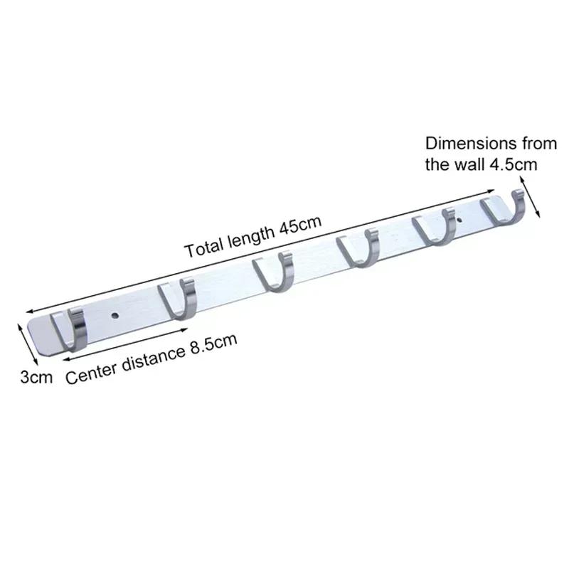 Алюминиевый черный крючок для ванной комнаты, крючок для полотенец, вешалка для одежды на заднюю дверь гостиной, простые черные крючки для хранения, экономящие место