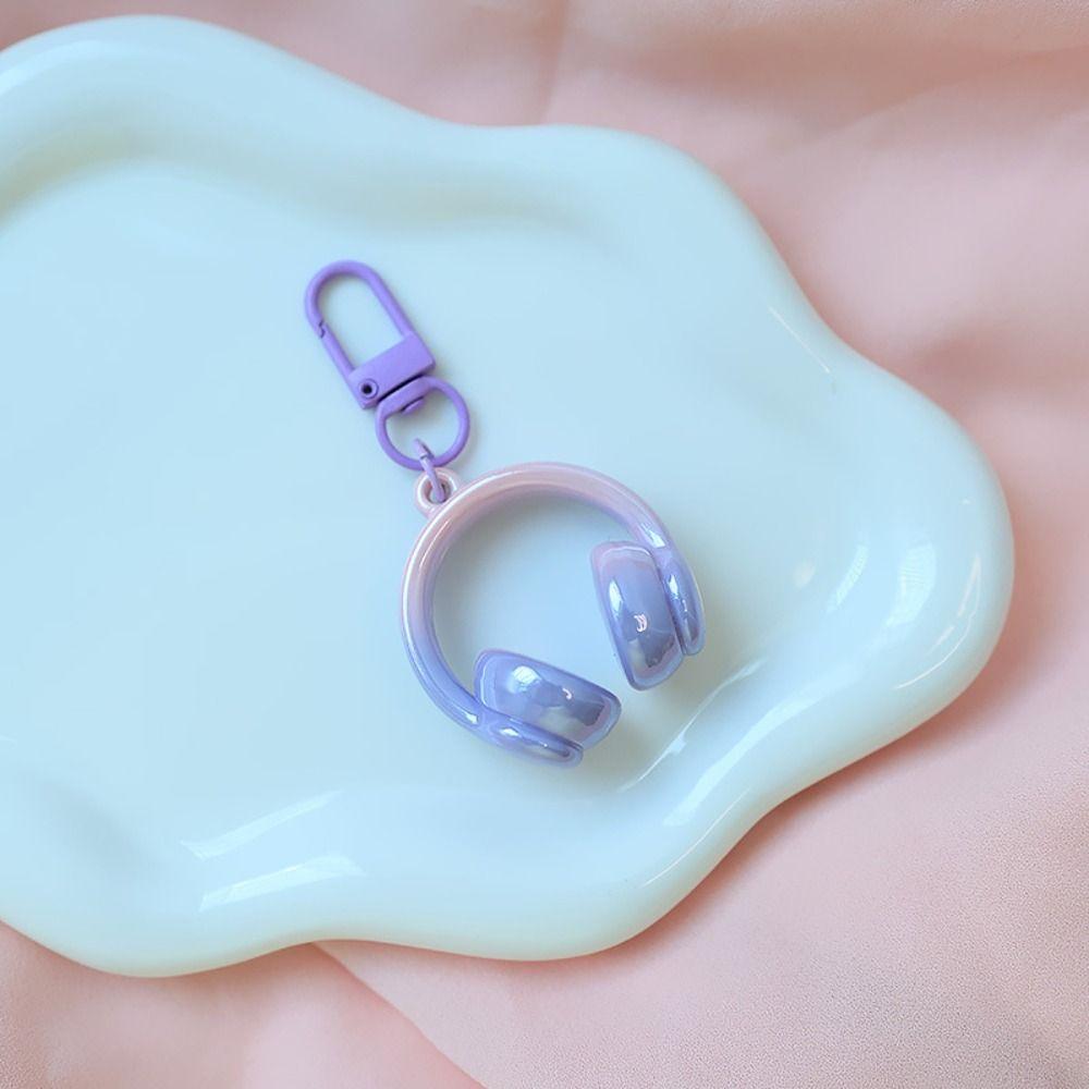 5 шт. акриловый брелок в форме гарнитуры, забавный брелок для ключей автомобиля, милый кулон в форме наушников, украшение для ключей