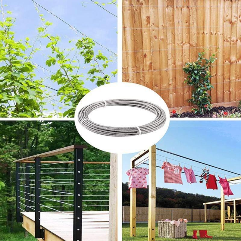 1 комплект 5-метрового троса с крючками, набор для дома, DIY-поделок, для садового ограждения, бельевой веревки, сушилки