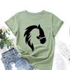 Персонаж Животное Человек Силуэт Хлопковая Футболка Короткий Рукав Круглый Вырез Женская 2D Принт Топы