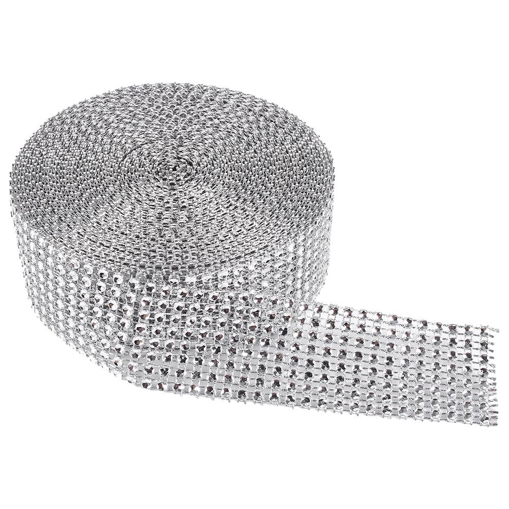 10 ярдов рулона лент со стразами и сеткой, обертка из кристаллов и бриллиантов для проектов по искусству и ремеслу, серебро