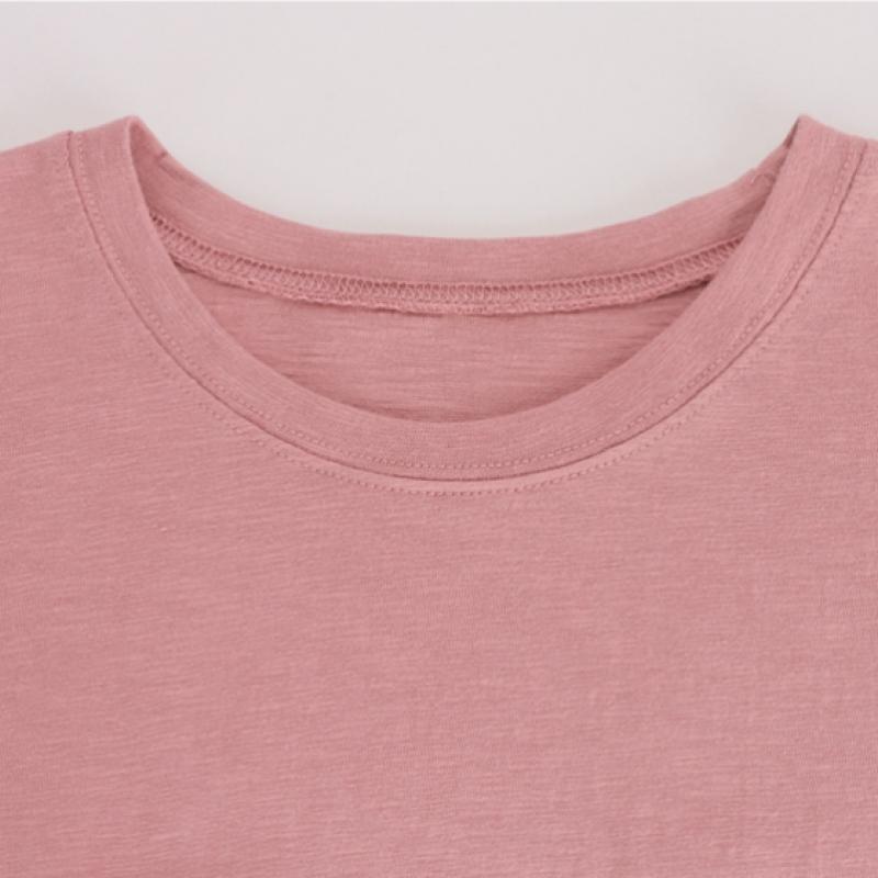 Shop   Oversized Slub CoTTon Round Neck Long Sleeve T shirT Charcoal Dai Wsh 074
