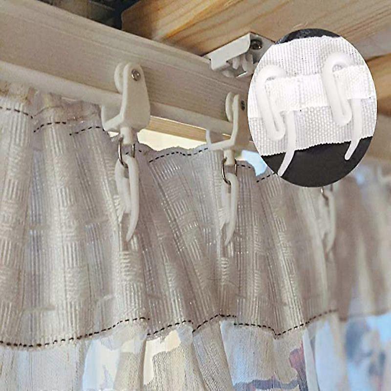 Curtain hanger curtain hook curtain clip Hook and log clipwhite-48pcs