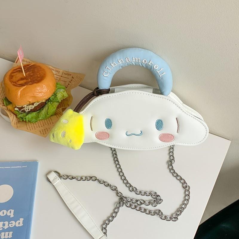 Hello Kitty Melody Cinnamoroll Small Crossbody Bag Pu Chain Handle Cute Summer Style For Casual Wear