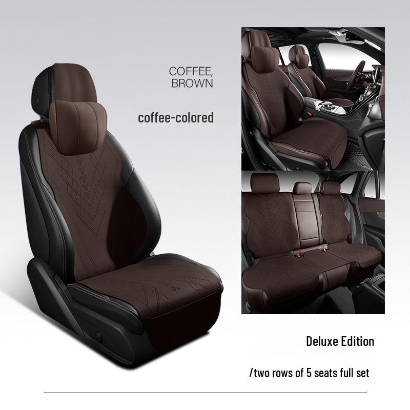 Volkswagen-Compatible Suede Car Seat Cushion, Universal Five-Seater Half-Surround Cover