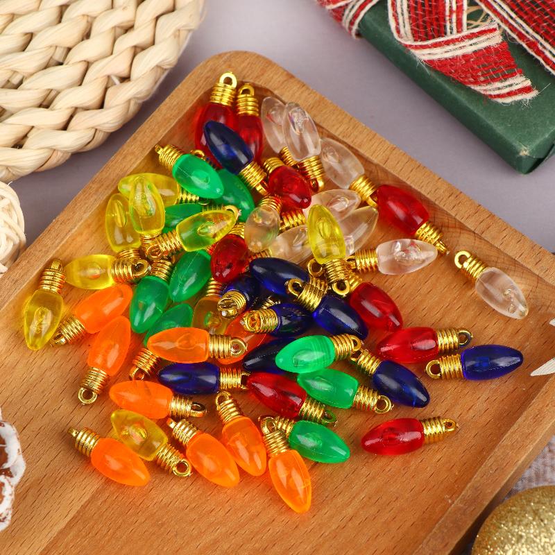 10 Pcs Plastic Colorful Mini Bulb For Making Christmas Party Decor Diy Hanging Lamp Materials