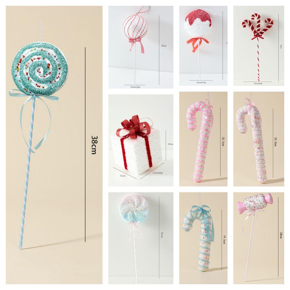 Multicolor Christmas Lollipop Decorations Foam Party Supplies Hanging Pendants Photo Props Cartoon Candy Cane