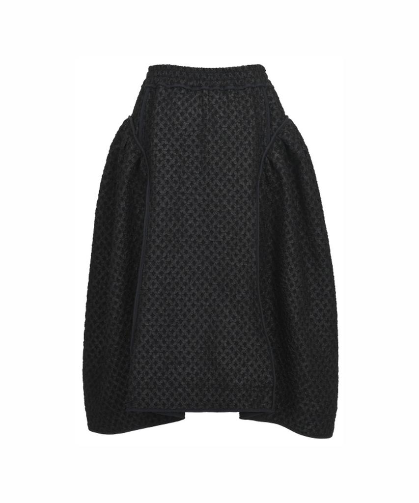 Bimuet Cut-Line Detail Voluminous Skirt Black