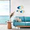Yousheng 3Pcs/Set Wooden Fish Wall Decoration School of Fish Beach Lake House Bathroom Wall Art Nautical Coastal Ocean Theme Hanging Ornament