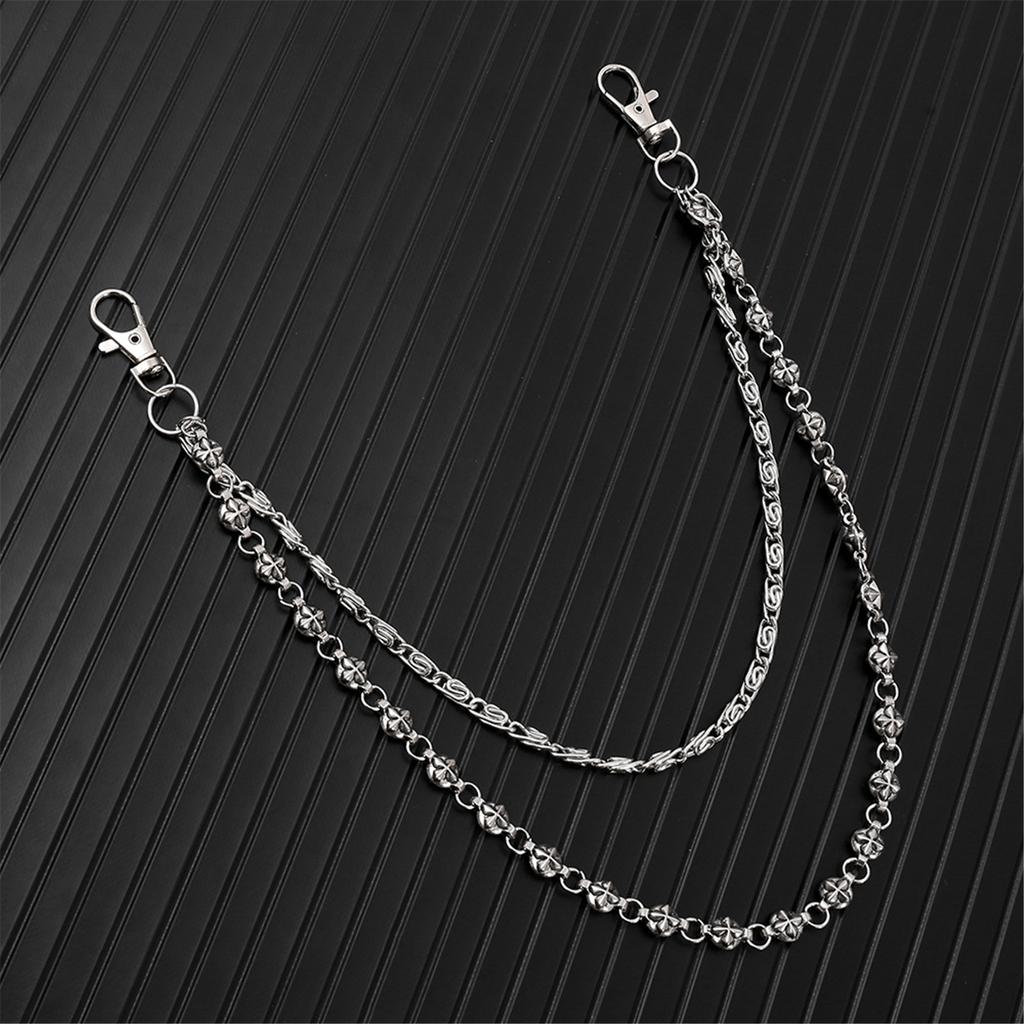 Edgy Punk Streetwear Hip Hop Jeans Chain Unisex Double Layer Waist Accessory Handmade Body Jewelry for Women Men