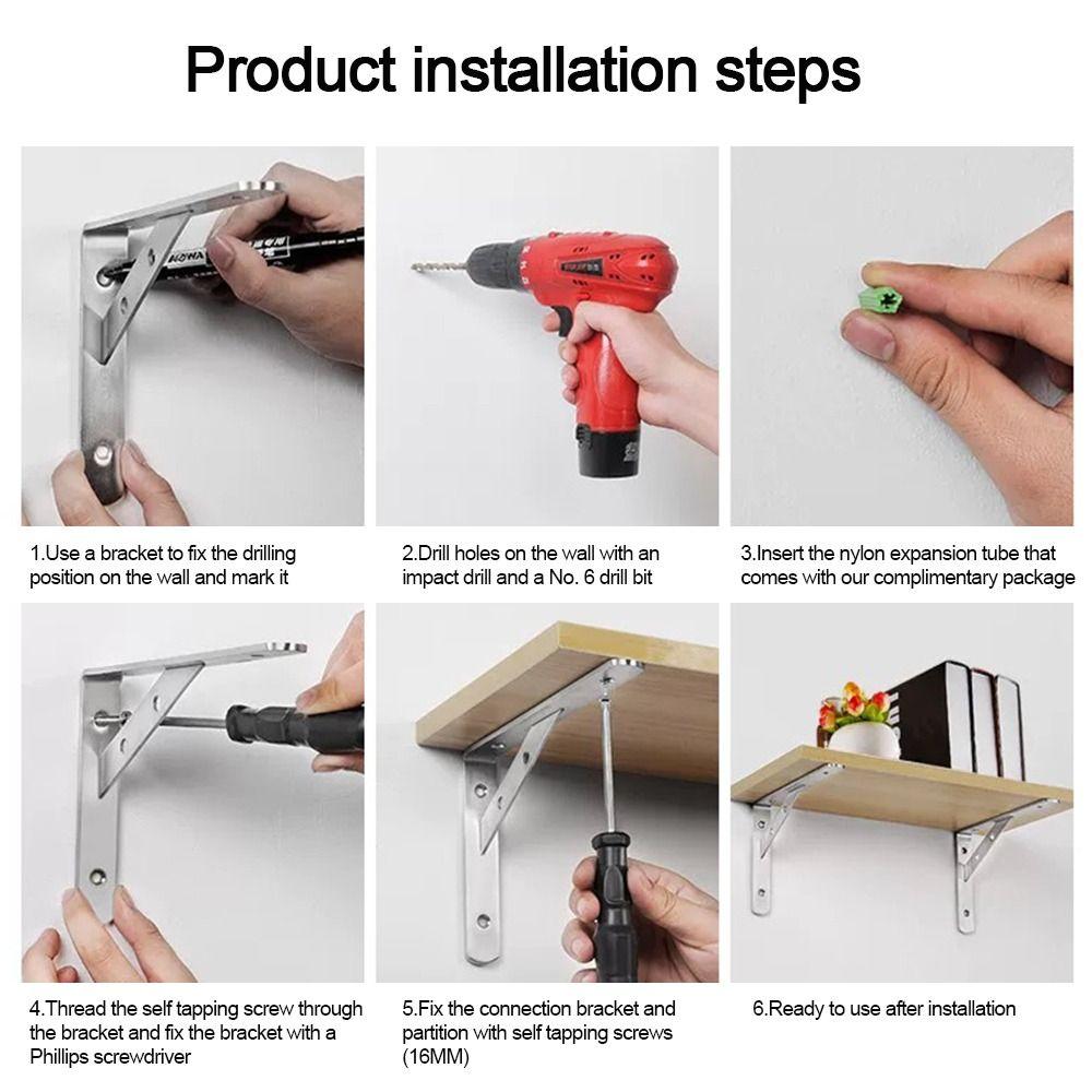 Поддержка полки из нержавеющей стали Сверхпрочная настенная полка Полки Новый кронштейн для полки