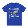Tax Fraud Gamer Funny Frog Meme T Shirt Men Women Fashion Hip Hop Vintage T-shirt 100% Cotton Casual Loose Short Sleeve T-shirts