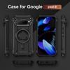 For Google Pixel 9/9 Pro Case Compatible with MagSafe Metal Lens Frame Kickstand PC+TPU Mobile Cover