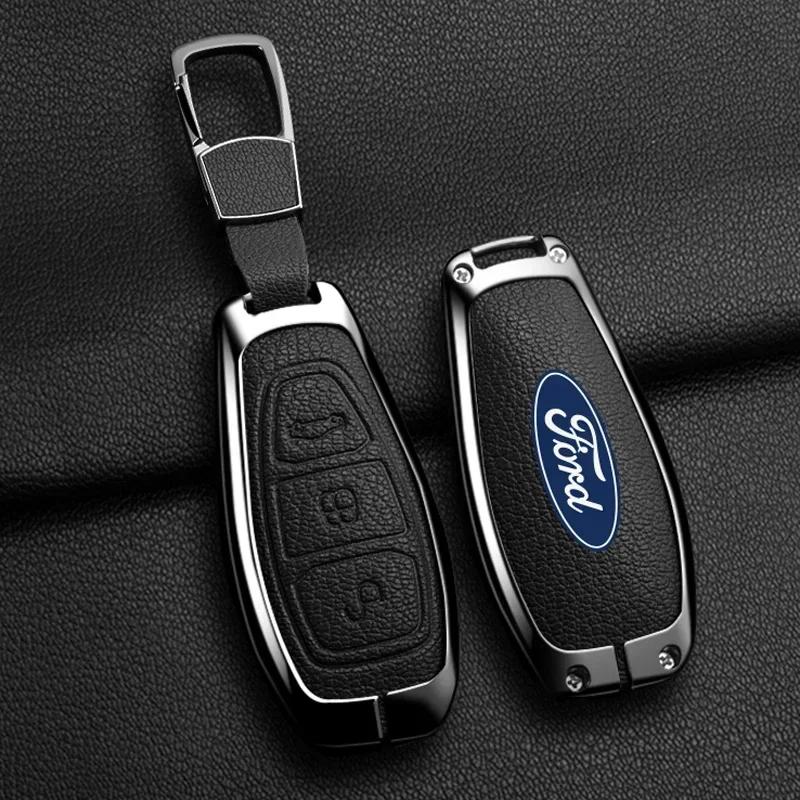 Car Sticker 2026 Ford New 2025 Hot Zinc Alloy Car Key Case Cover Key Bag Protector for Ford ST Line Fiesta Focus Mondeo Ecosport