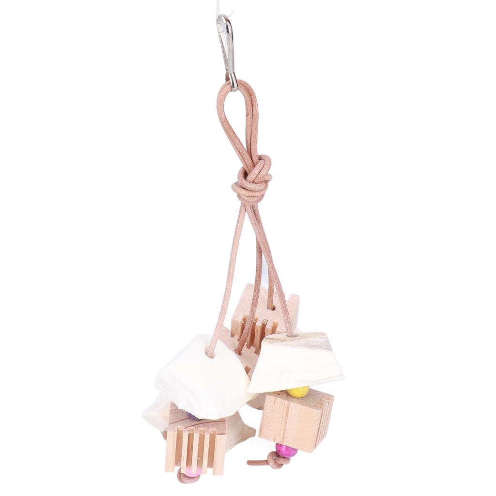 Жевательная игрушка для попугая, натуральное дерево, кость каракатицы, подвесная веревка для шлифования зубов птицы для попугаев