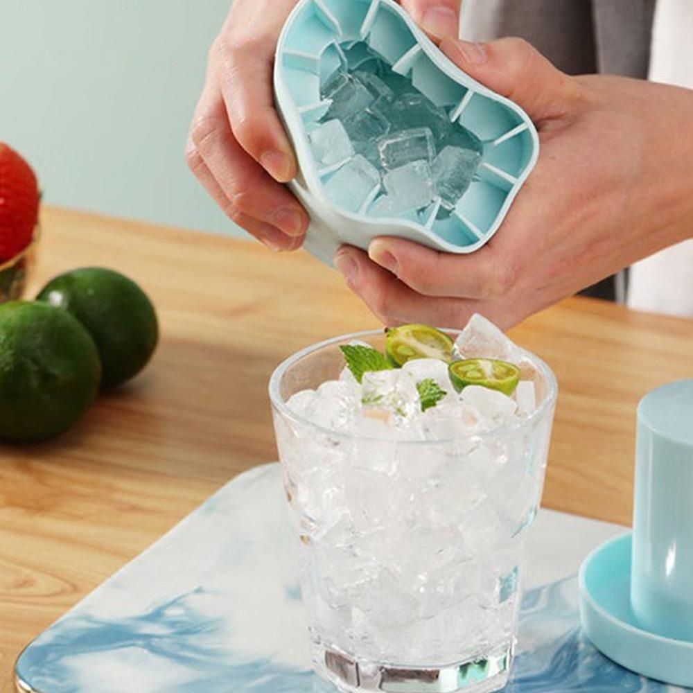 Silicone Ice Cube Trays With Lid Press-Type Design Easy-Release Ice Cup Home