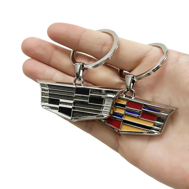 Leather Alloy Car Logo Keychain Key Ring Holder Pendant for Cadillac ATS BLS CT4 CT5 CTS Escalade SLS SRX XT5 XT6 XTS Accessorry