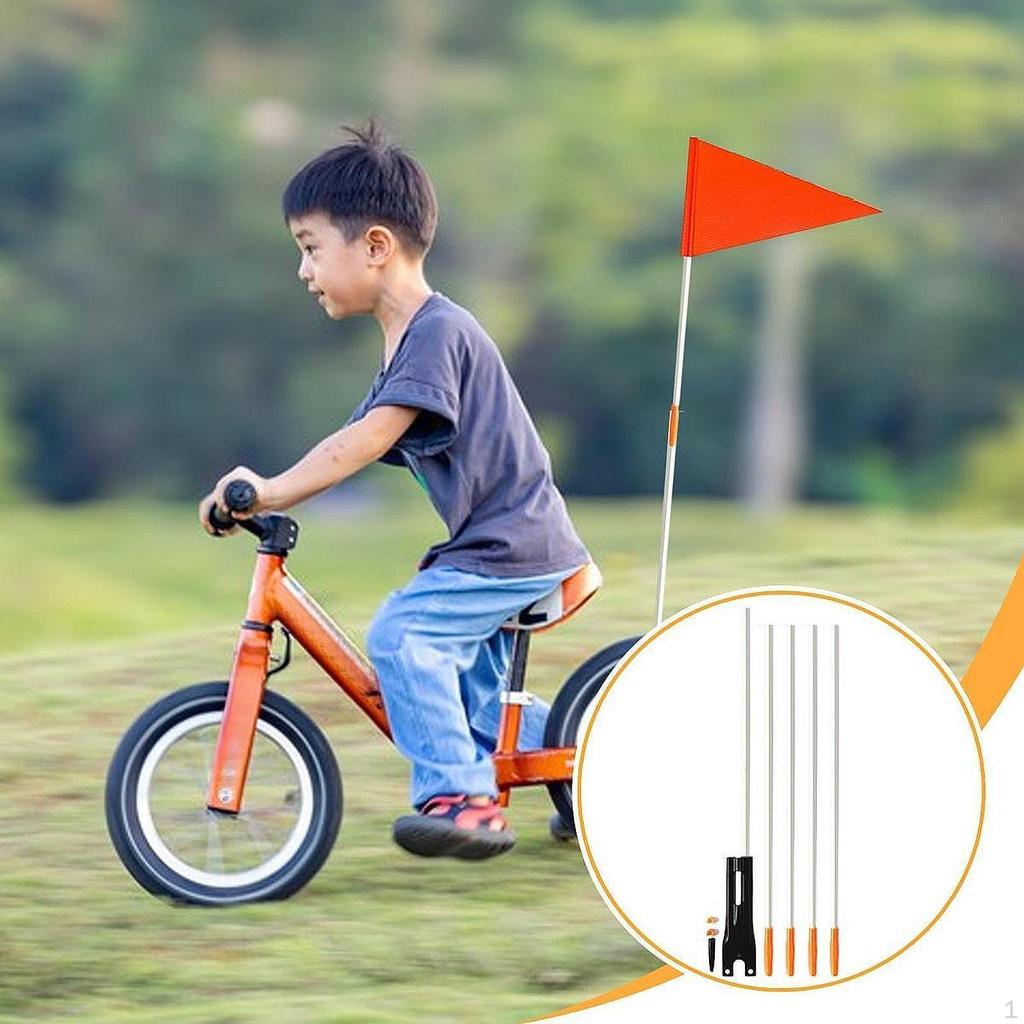 Детский велосипедный флагшток Детский велосипедный флагшток Стекловолокно Быстросъемный портативный Пять секций для