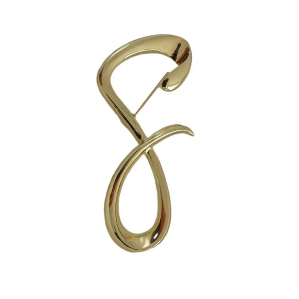 Zinc Zinc Alloy Lucky Number Brooch Gold Irregular Metallic Brooches Simple 8-shaped Pin  Men