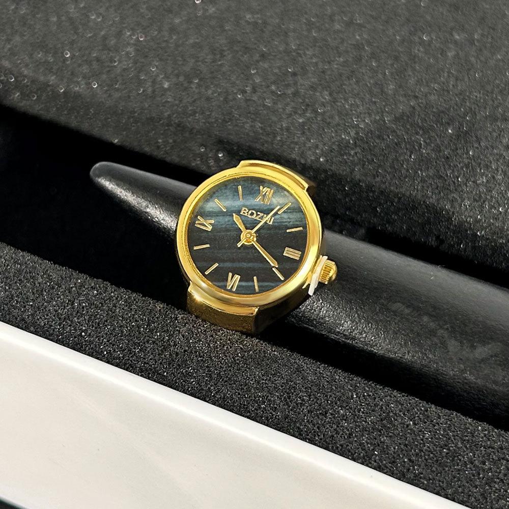 1 шт. Мини-часы Креативное кольцо Кварцевый механизм Модные аксессуары Корпус из сплава Наручные часы-кольцо Ювелирные изделия Женское кольцо Подарок