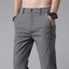 Мужские летние быстросохнущие эластичные повседневные брюки Ice Silk - дышащие, свободные, прямые спортивные брюки