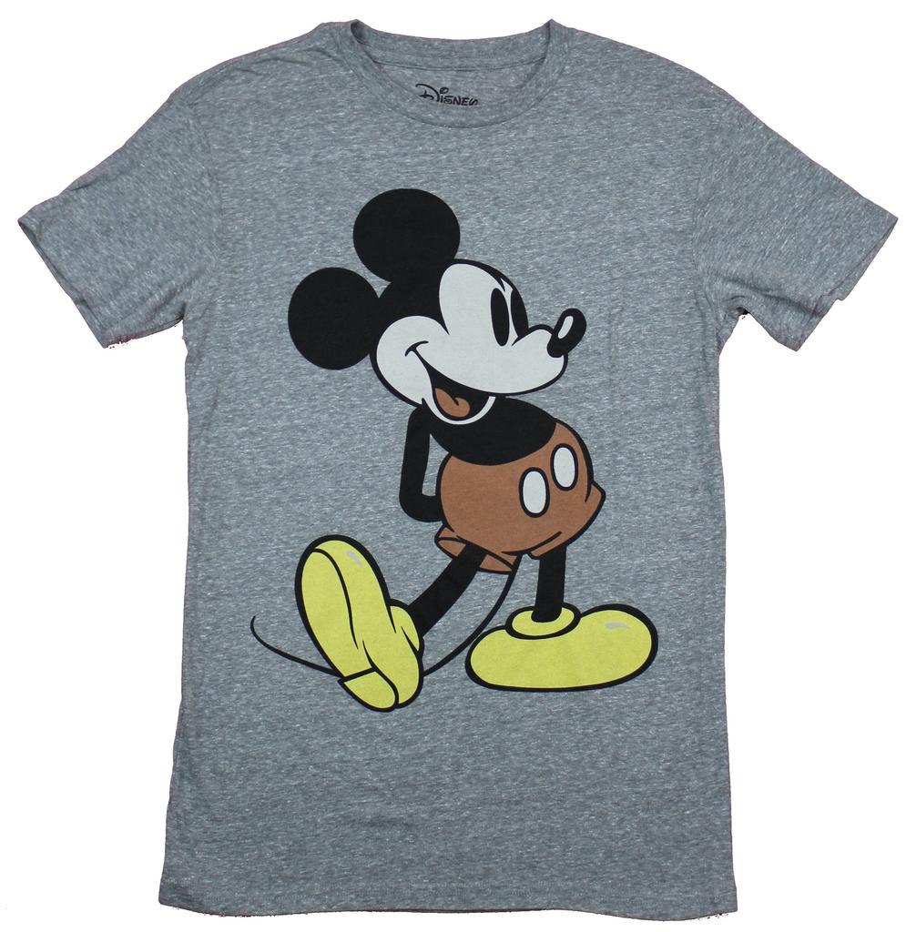 Mickey Mouse Adult New T-shirt Leg Kicked Classic Mickey Pic