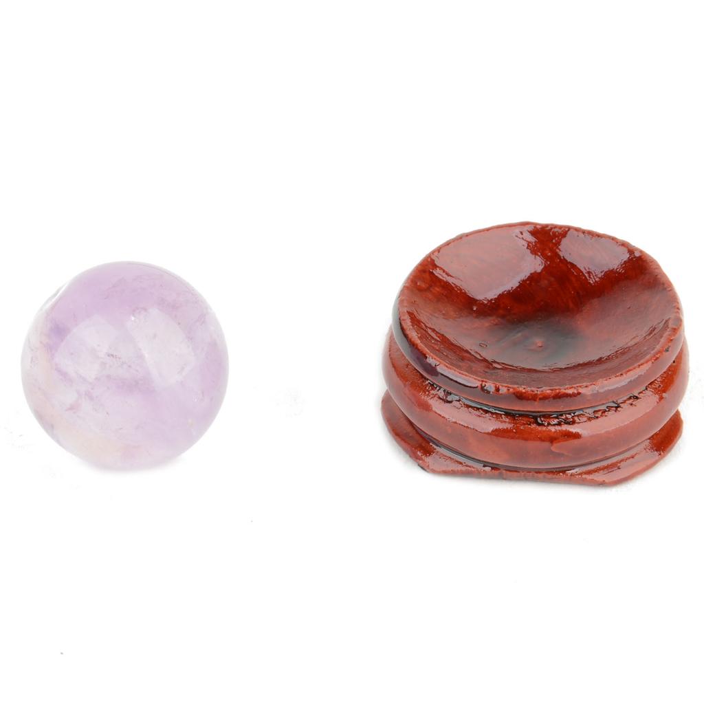 20mm Natural Amethyst Quartz Crystal Sphere Ball Healing Stone with Stand Gifts
