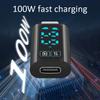 Адаптер быстрой зарядки DC 5-24V PD100W, интеллектуальный цифровой вольтметр, амперметр, измеритель мощности, тестер зарядки телефона Type-C на Type-C