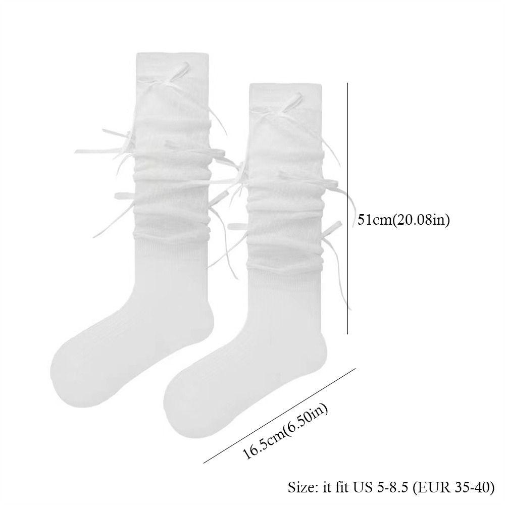 1 пара чулок JK с бантом, прозрачные чулки до бедра, длинные носки в стиле Лолиты для женщин и девочек