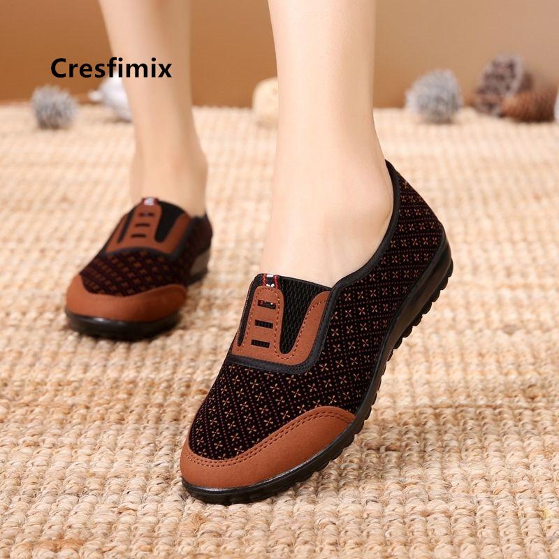 Cresfimix Sapatos Femininas женские милые легкие черные и серые разноцветные полосатые туфли на плоской подошве женские весенние и летние лоферы A16b