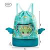 Cartoon Kids Oxford Cloth Swim Backpack, Waterproof Large Capacity Drawstring Storage Bag for Swimming Training Beach Outdoor Activities