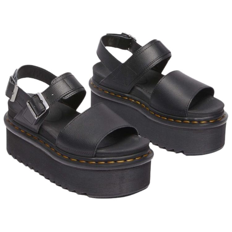 Dr. Martens Voss Leather Модные Сандалии на Одной Лямке 4.5см Мужские Сандалии Черные 31537001