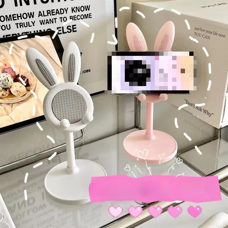 Милая подставка для мобильного телефона в виде кролика, настольная, может подниматься и регулироваться, настольные аксессуары для телефона, подставка-держатель для телефона