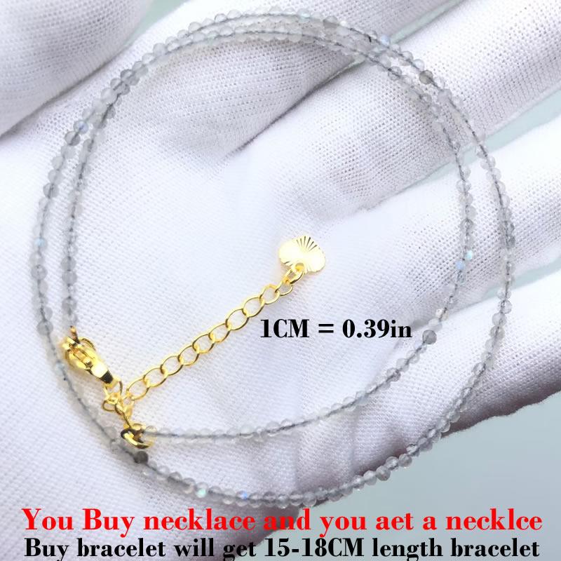 2-3mm Natural Stone Beads Necklaces For Women Men Faceted Indian Agates Tourmaline garnet Crystal quartz Bracelet Clavicle Chain