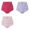 3PCS Ladies Sexy Mesh Panties High-waist Seamless Lace Underwear Briefs Women Knickers Transparent Lingerie