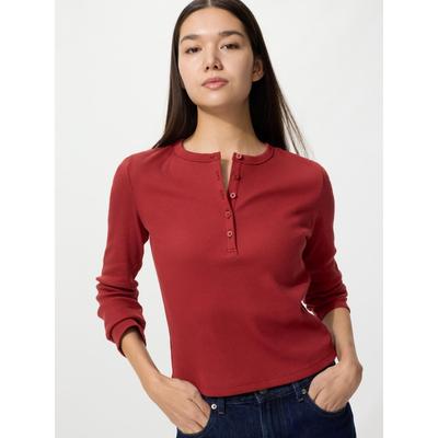 Мужская футболка-henley в рубчик